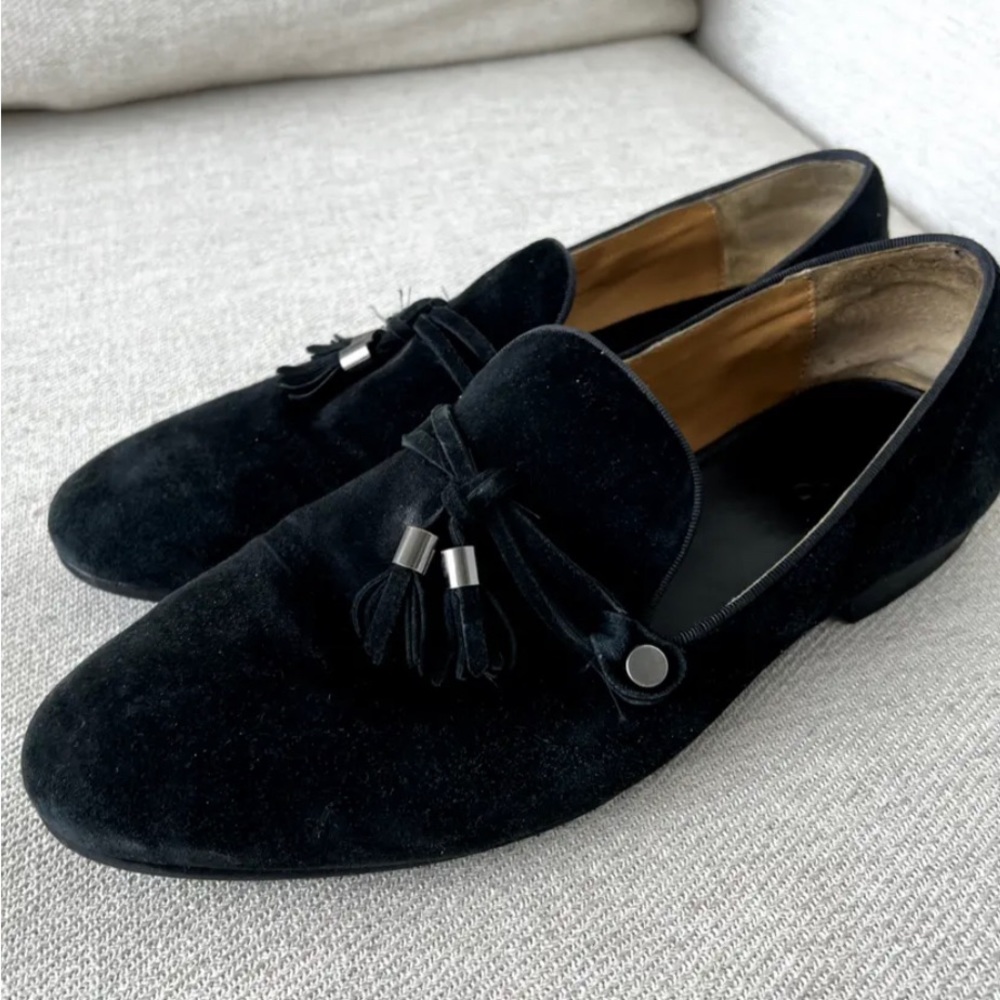 ALDO Black Suede Tassel Loafers, Size 9.5